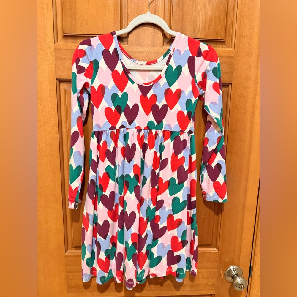 Hanna Anderson Valentine's Long Sleeve Skater Dress with pockets